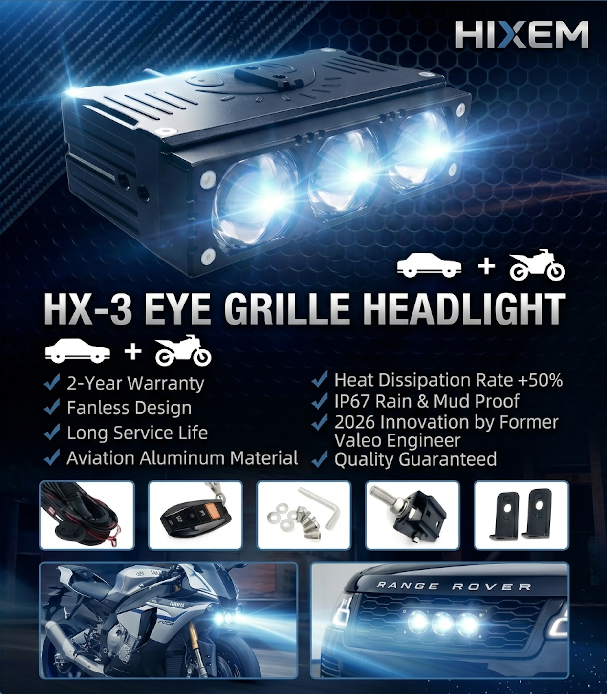 HX- M300 Grille LED headlight
