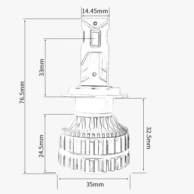 X66 9005 H11 H3 HB2 LED Foward Light Car Bulbs, 9000LM Csp Chip, 6000K Cool White, Emc Filter, Replace Hi/Lo Beam, Super Canbus, 2 Pcs