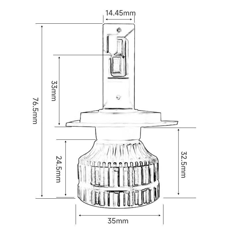 X66 9005 H11 H3 HB2 LED Foward Light Car Bulbs, 9000LM Csp Chip, 6000K Cool White, Emc Filter, Replace Hi/Lo Beam, Super Canbus, 2 Pcs