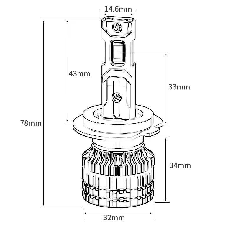 X66 9005 H11 H3 HB2 LED Foward Light Car Bulbs, 9000LM Csp Chip, 6000K Cool White, Emc Filter, Replace Hi/Lo Beam, Super Canbus, 2 Pcs